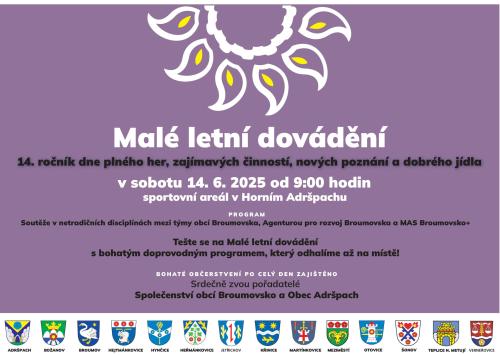 Přijďte zažít neopakovatelnou letní zábavu v Horním Adršpachu!